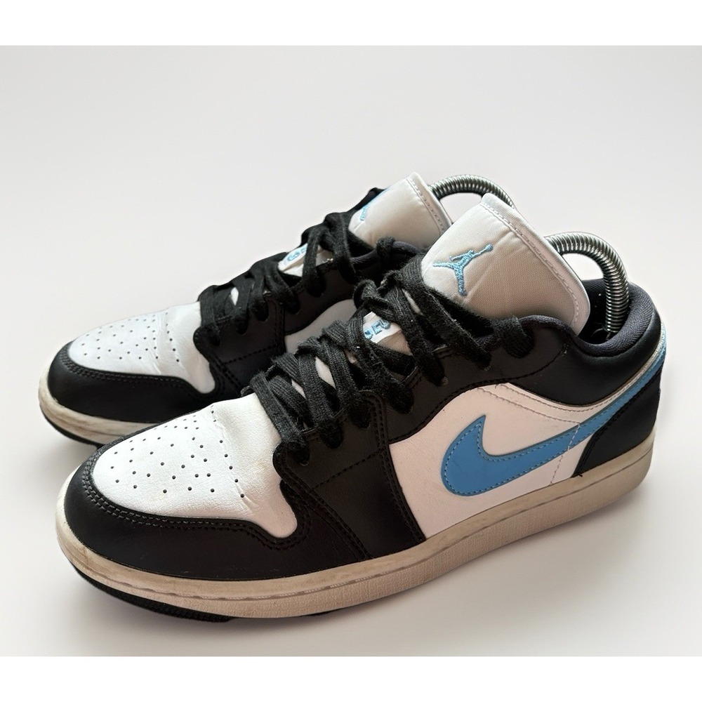 Nike Air Jordan 1 Low Black University Blue 2021 Women's 8.5 Shoes Excellent